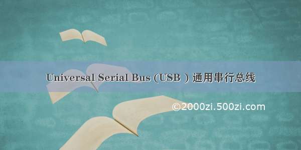 Universal Serial Bus (USB ) 通用串行总线