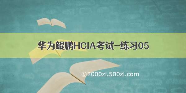 华为鲲鹏HCIA考试-练习05