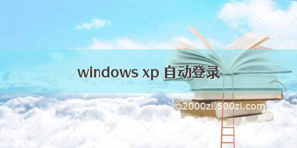 windows xp 自动登录