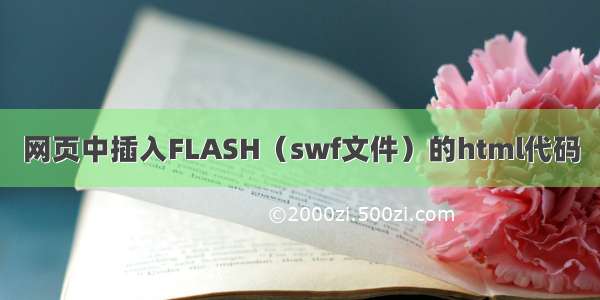 网页中插入FLASH（swf文件）的html代码