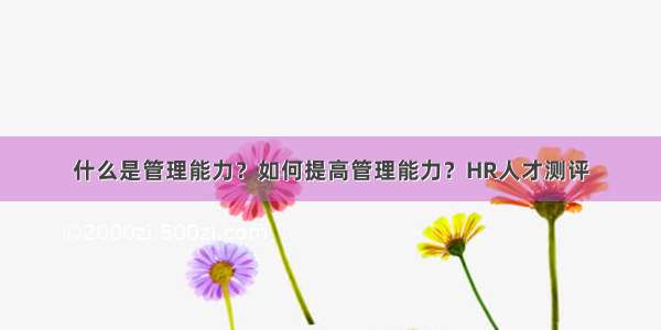 什么是管理能力？如何提高管理能力？HR人才测评