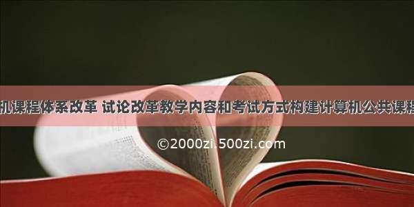 计算机课程体系改革 试论改革教学内容和考试方式构建计算机公共课程体系