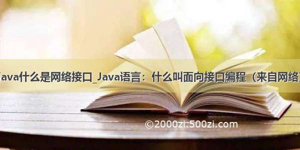 java什么是网络接口_Java语言：什么叫面向接口编程（来自网络）
