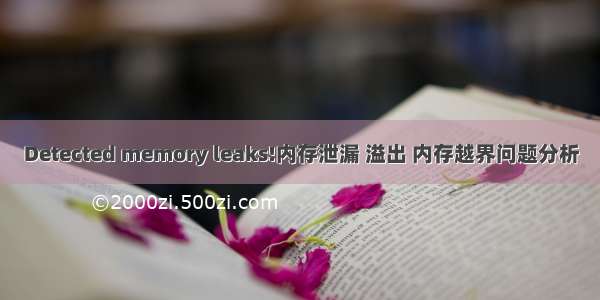 Detected memory leaks!内存泄漏 溢出 内存越界问题分析