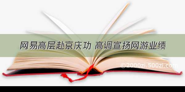 网易高层赴京庆功 高调宣扬网游业绩