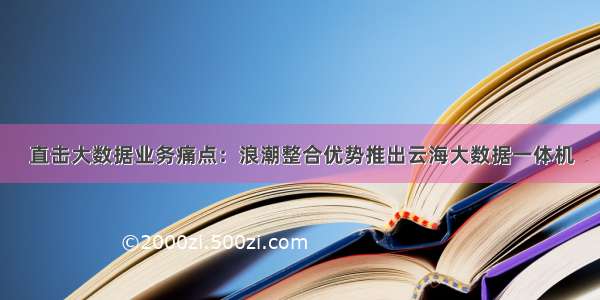 直击大数据业务痛点：浪潮整合优势推出云海大数据一体机