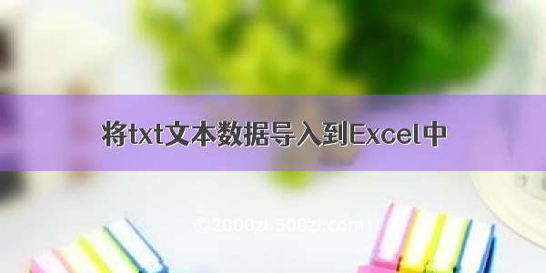 将txt文本数据导入到Excel中