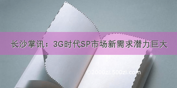 长沙掌讯：3G时代SP市场新需求潜力巨大