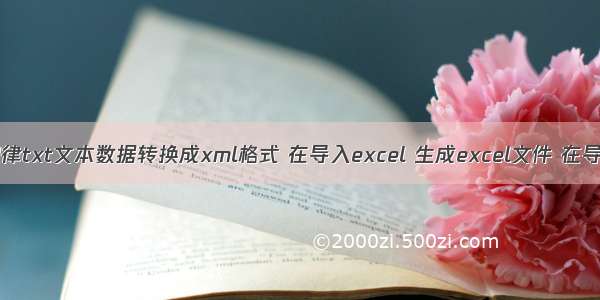 将大量有规律txt文本数据转换成xml格式 在导入excel 生成excel文件 在导入spass中