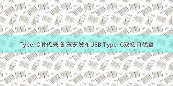 Type-C时代来临 东芝发布USB Type-C双接口优盘