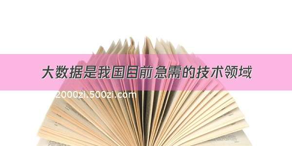 大数据是我国目前急需的技术领域