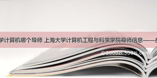 上海大学计算机哪个导师 上海大学计算机工程与科学学院导师信息——岳晓冬...