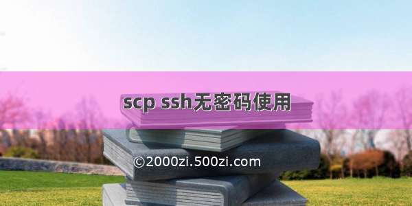 scp ssh无密码使用