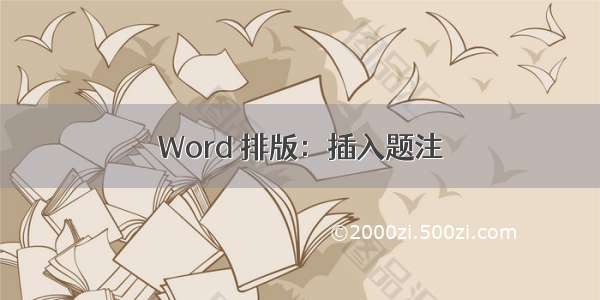 Word 排版：插入题注