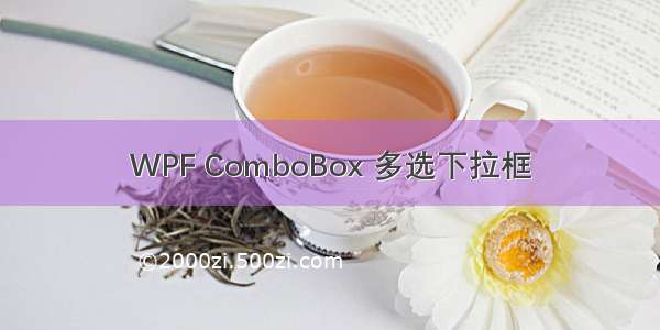 WPF ComboBox 多选下拉框