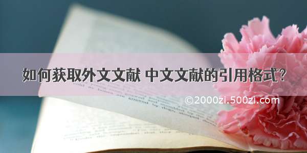如何获取外文文献 中文文献的引用格式？