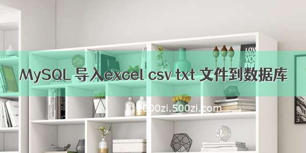 MySQL 导入excel csv txt 文件到数据库