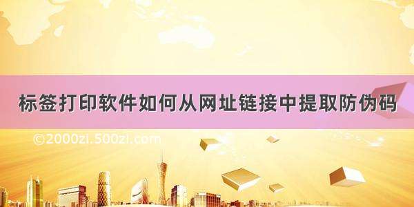 标签打印软件如何从网址链接中提取防伪码