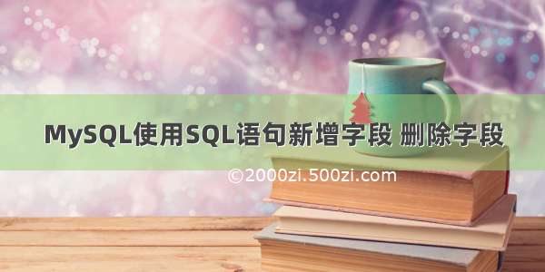 MySQL使用SQL语句新增字段 删除字段