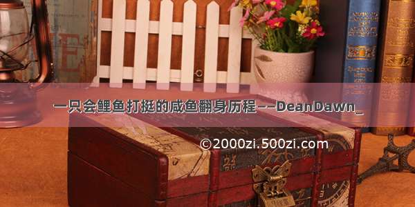 一只会鲤鱼打挺的咸鱼翻身历程——DeanDawn_