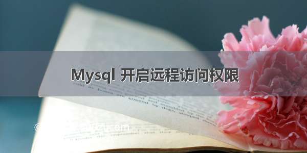 Mysql 开启远程访问权限