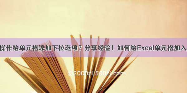 Excel怎样操作给单元格添加下拉选项？分享经验！如何给Excel单元格加入下拉列表？