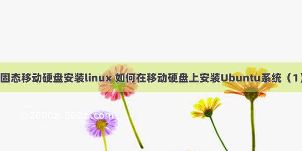 固态移动硬盘安装linux 如何在移动硬盘上安装Ubuntu系统（1）