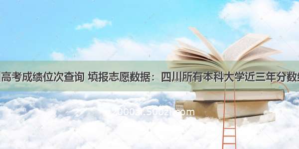 四川高考成绩位次查询 填报志愿数据：四川所有本科大学近三年分数线 对