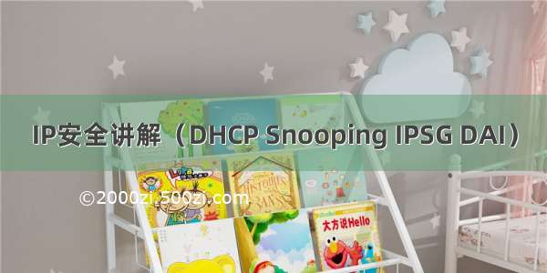 IP安全讲解（DHCP Snooping IPSG DAI）