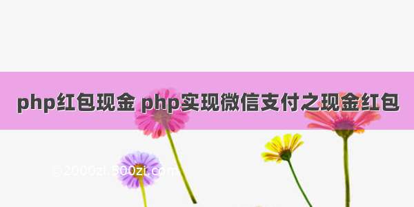 php红包现金 php实现微信支付之现金红包