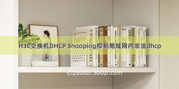 H3C交换机DHCP Snooping抑制局域网内非法dhcp