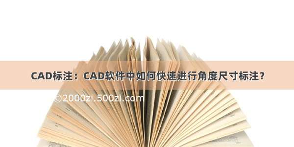 CAD标注：CAD软件中如何快速进行角度尺寸标注？