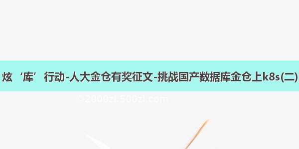 炫‘库’行动-人大金仓有奖征文-挑战国产数据库金仓上k8s(二)