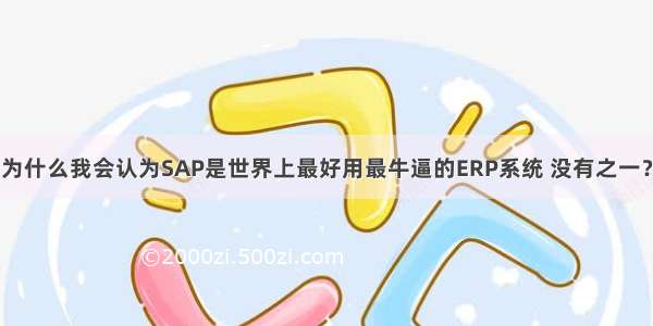 为什么我会认为SAP是世界上最好用最牛逼的ERP系统 没有之一？