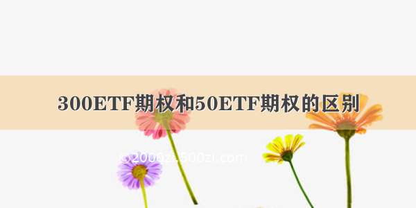 300ETF期权和50ETF期权的区别