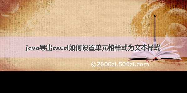 java导出excel如何设置单元格样式为文本样式