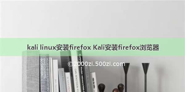 kali linux安装firefox Kali安装firefox浏览器