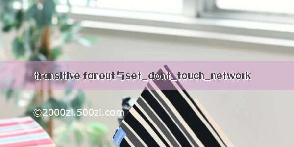 transitive fanout与set_dont_touch_network