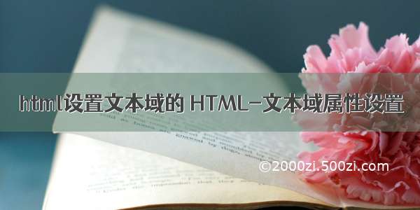 html设置文本域的 HTML-文本域属性设置