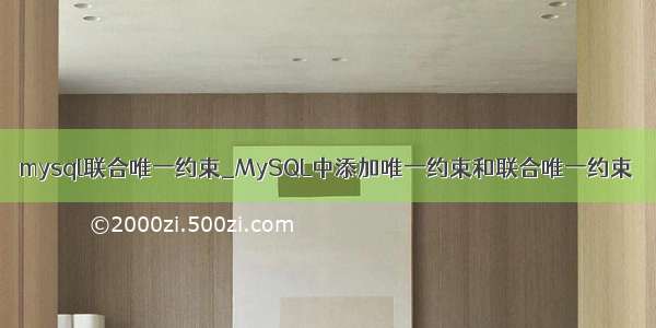 mysql联合唯一约束_MySQL中添加唯一约束和联合唯一约束