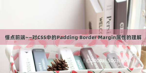 懂点前端——对CSS中的Padding Border Margin属性的理解