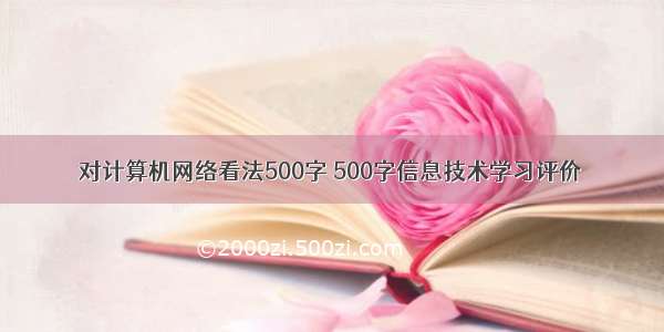 对计算机网络看法500字 500字信息技术学习评价