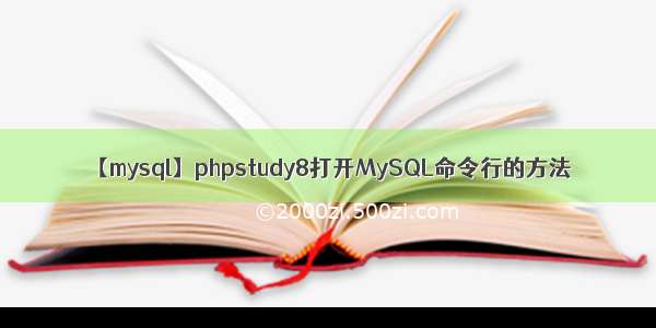 【mysql】phpstudy8打开MySQL命令行的方法