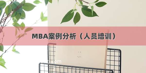 MBA案例分析（人员培训）