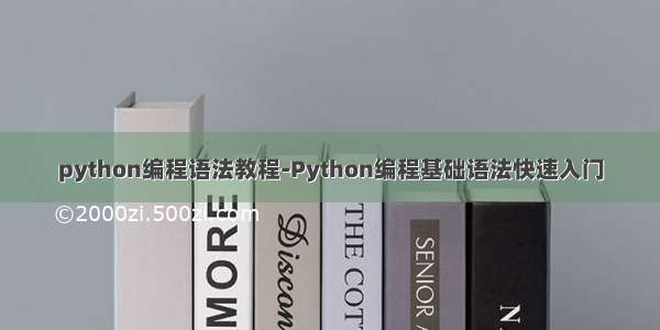 python编程语法教程-Python编程基础语法快速入门