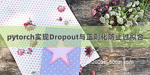 pytorch实现Dropout与正则化防止过拟合