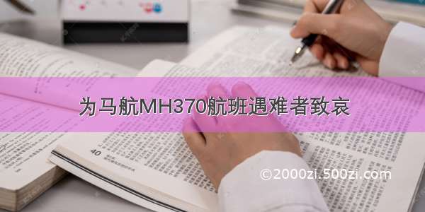 为马航MH370航班遇难者致哀