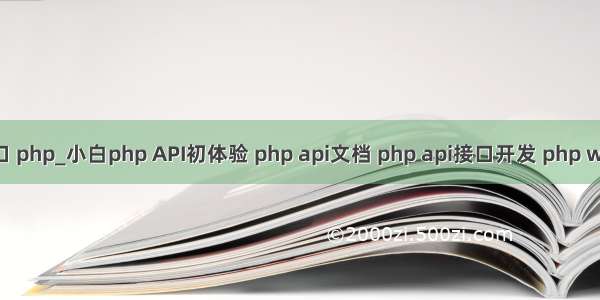 ap接口 php_小白php API初体验 php api文档 php api接口开发 php web ap