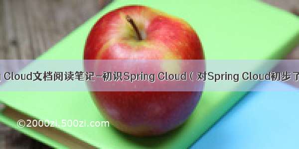 Spring Cloud文档阅读笔记-初识Spring Cloud（对Spring Cloud初步了解）