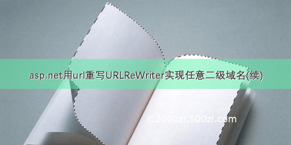 asp.net用url重写URLReWriter实现任意二级域名(续)